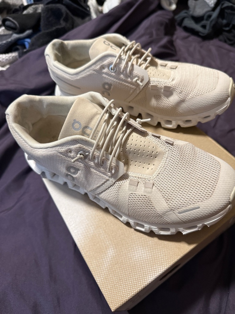 On Cloud Running Women's Beige Cloudrunner Athletic Shoes - Picture 4 of 10